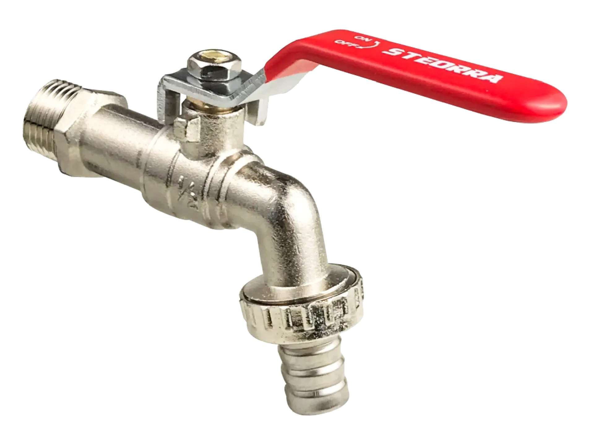 BRASS HANDLE HOSE COCK 1/2" BRASS PLATED STG